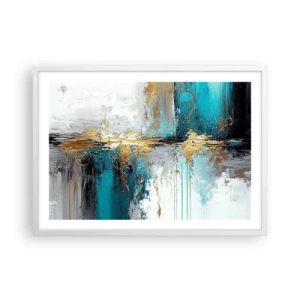 Póster en marco blanco - Todo fluye - 70x50 cm