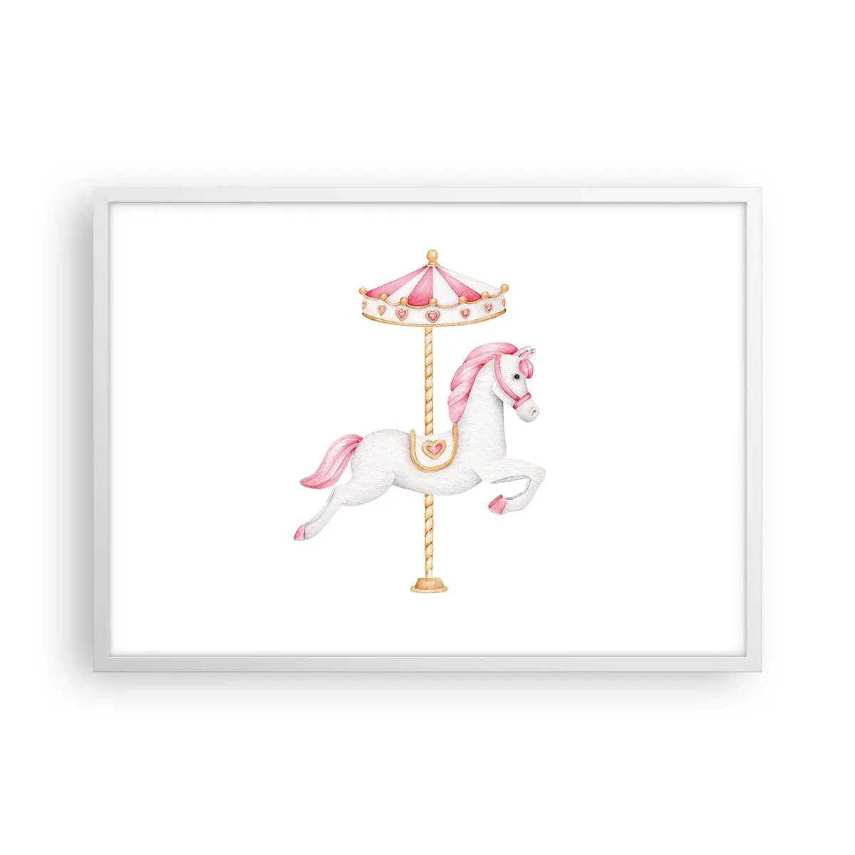 Póster en marco blanco - Partió al galope - 70x50 cm