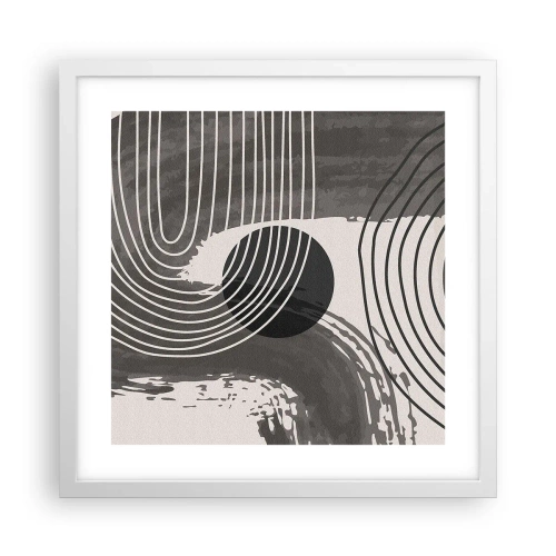 Póster en marco blanco - La victoria del óvalo - 40x40 cm