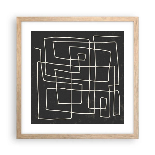 Póster en marco roble claro - No es tan sencillo - 40x40 cm