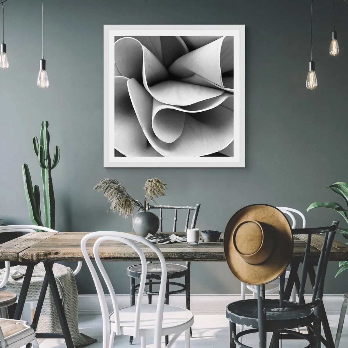 Póster en marco blanco - Sucede en el espacio - 60x60 cm