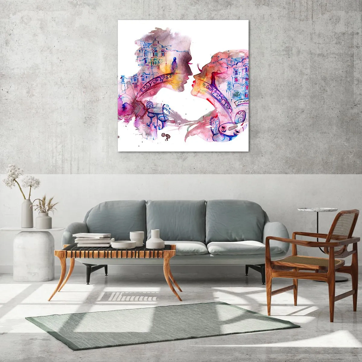 Cuadro sobre vidrio - Impresiones sobre Vidrio - Un puente secreto de suspiros - 60x60 cm