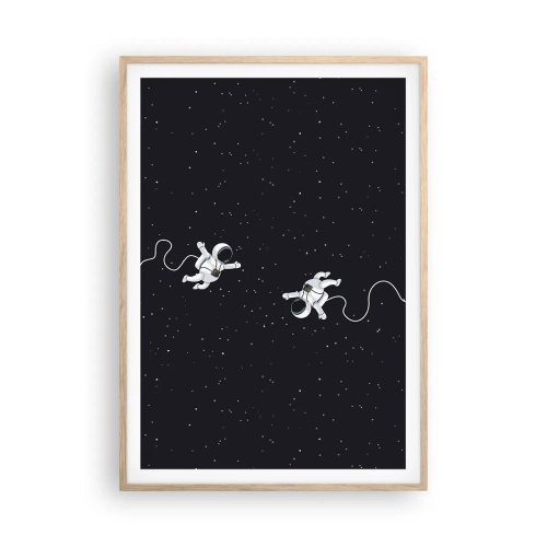 Póster en marco roble claro - Danza cósmica - 70x100 cm