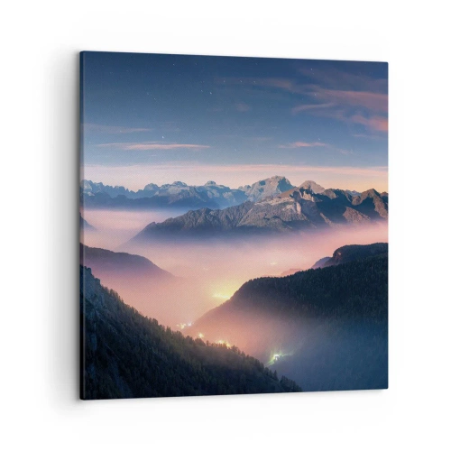 Cuadro sobre lienzo - Impresión de Imagen - Luz en los valles - 50x50 cm