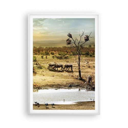 Póster en marco blanco - Y del Edén fluyó un río... - 70x100 cm