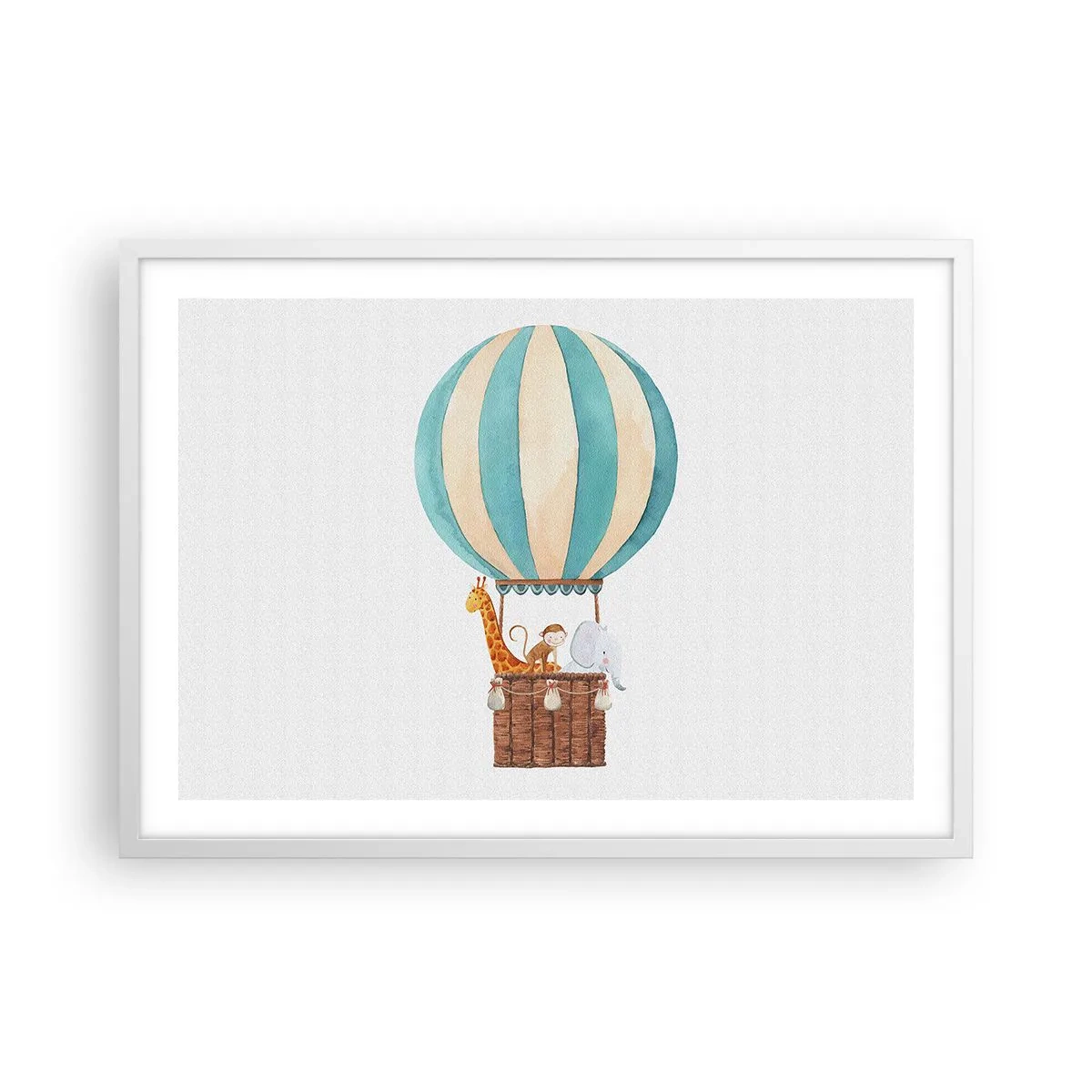 Póster en marco blanco - Viaje fantástico - 70x50 cm