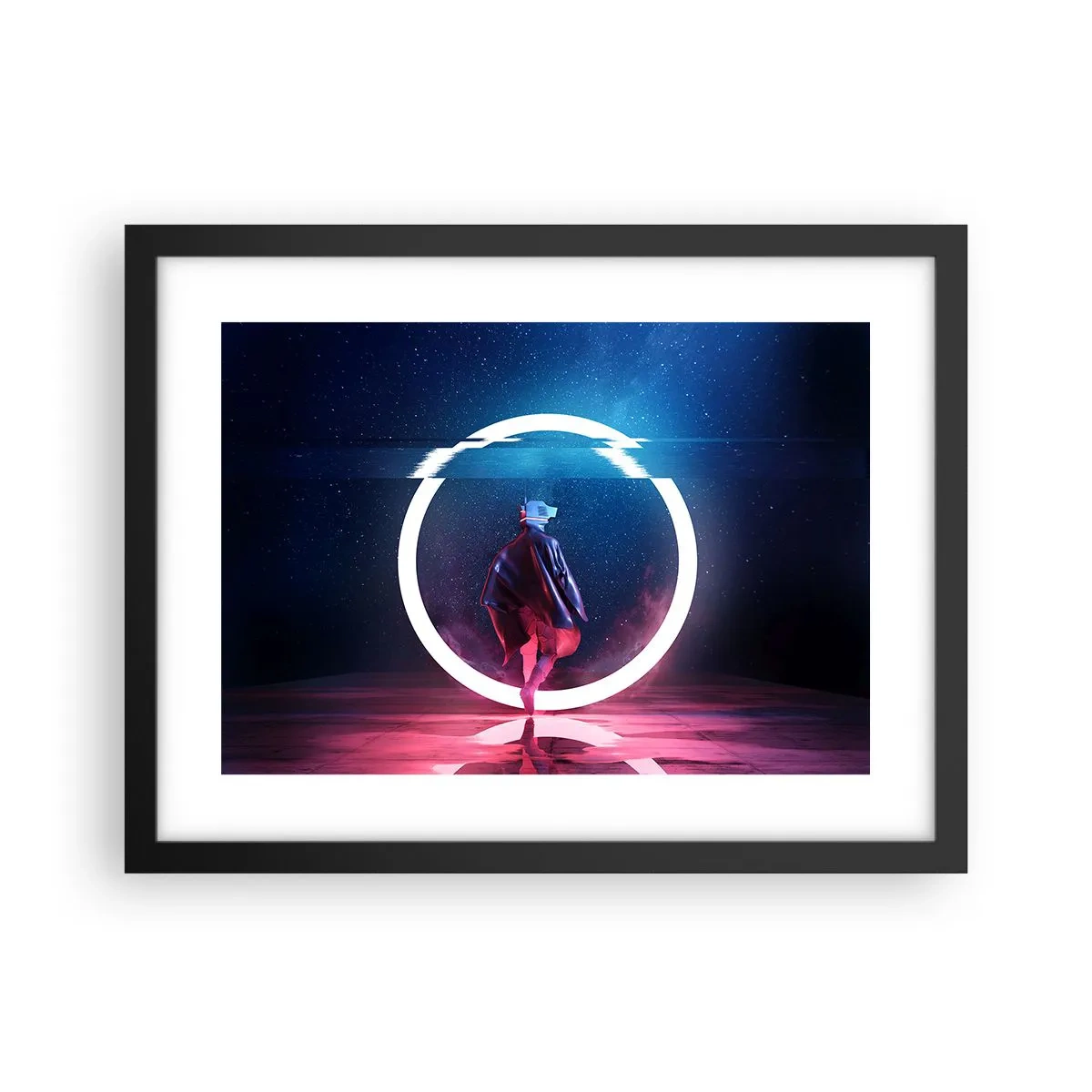 Póster en marco negro - Entre mundos - 40x30 cm