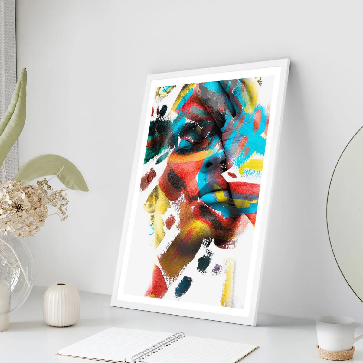 Póster en marco blanco - Una personalidad colorida - 40x50 cm