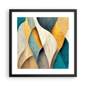 Póster en marco negro - Ritmo y ondulación - 40x40 cm