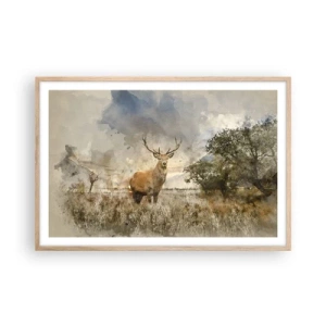 Póster en marco roble claro - Dignidad - fuerza - encanto - 91x61 cm