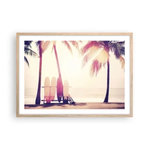 Póster en marco roble claro - Va a ser un gran día - 70x50 cm