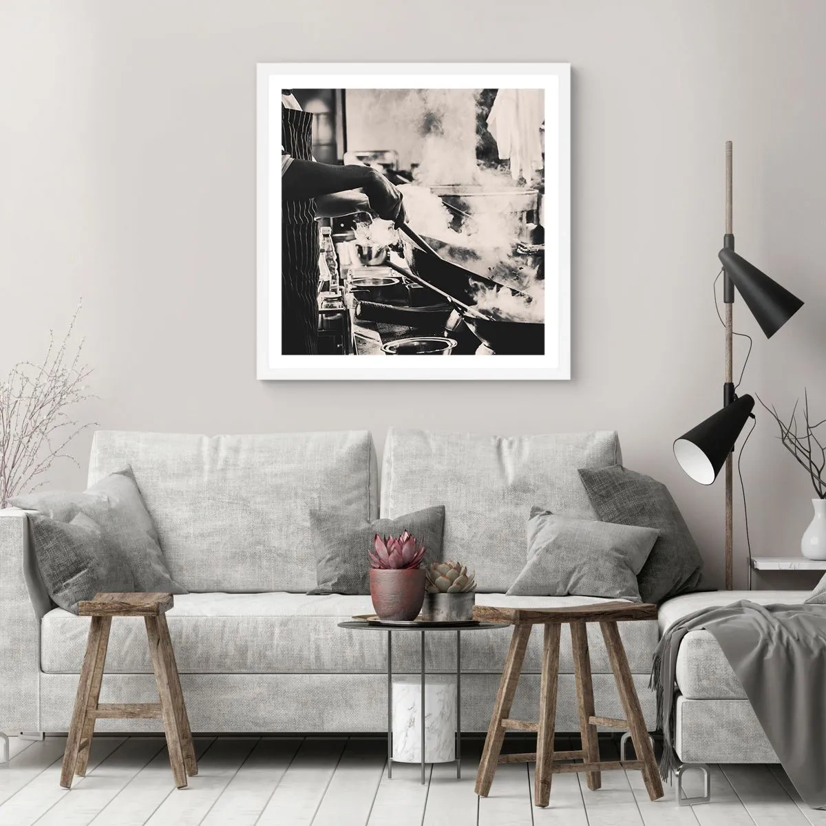 Póster en marco blanco - Alquimia de sabores - 50x50 cm