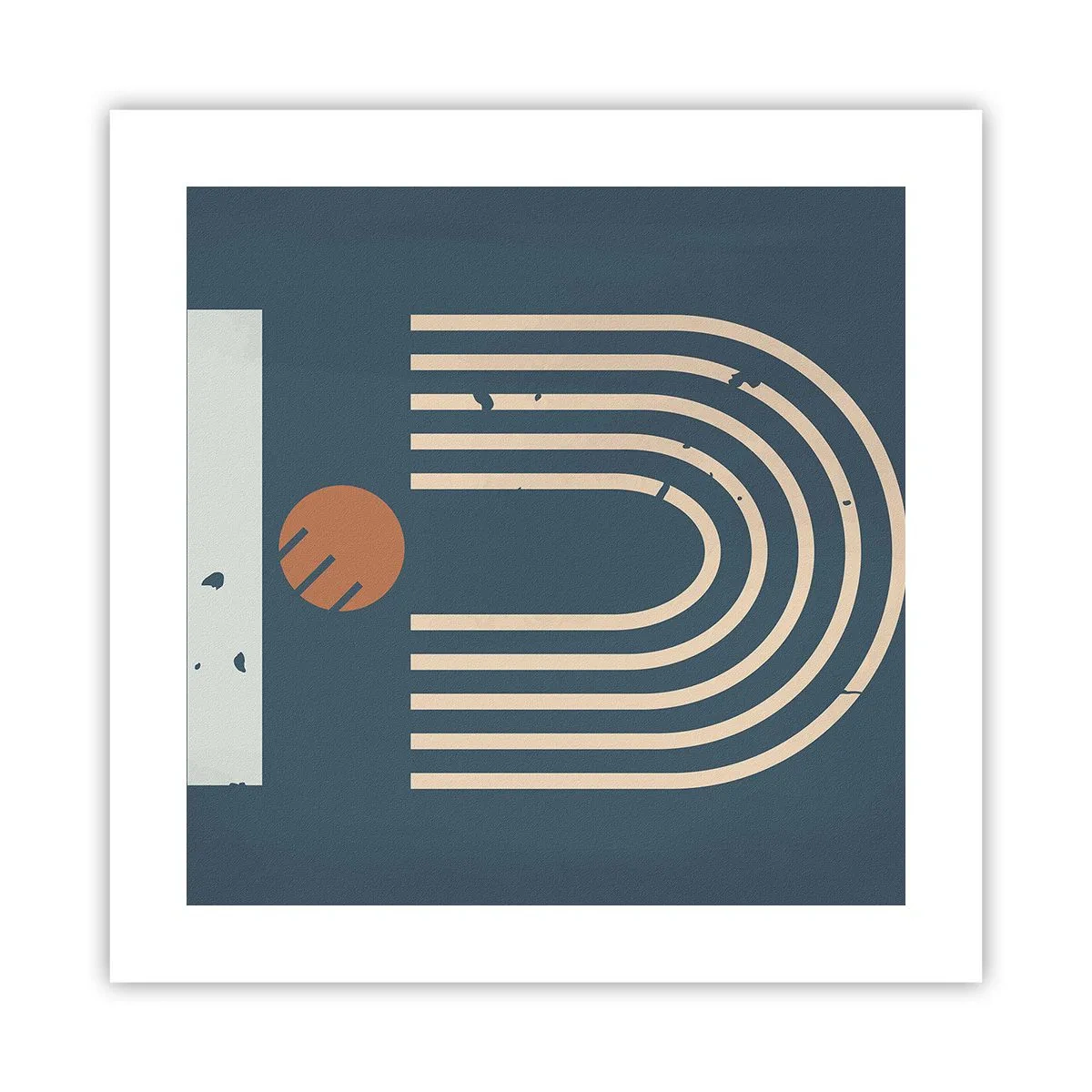 Póster - Geometría sobre azul marino - 40x40 cm