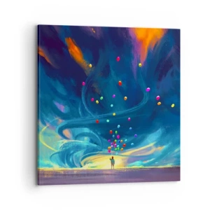Cuadro sobre lienzo - Impresión de Imagen - En un viento azul - 70x70 cm