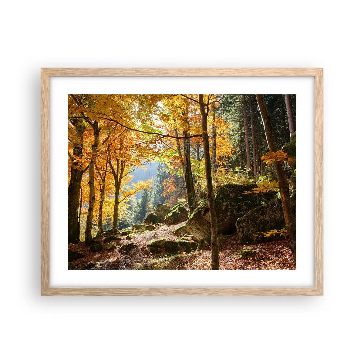 Póster en marco roble claro - Tiempo de descanso - 50x40 cm