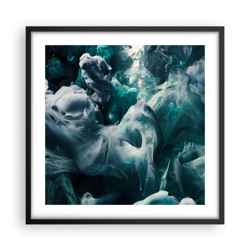 Póster en marco negro - Un movimiento de color - 50x50 cm