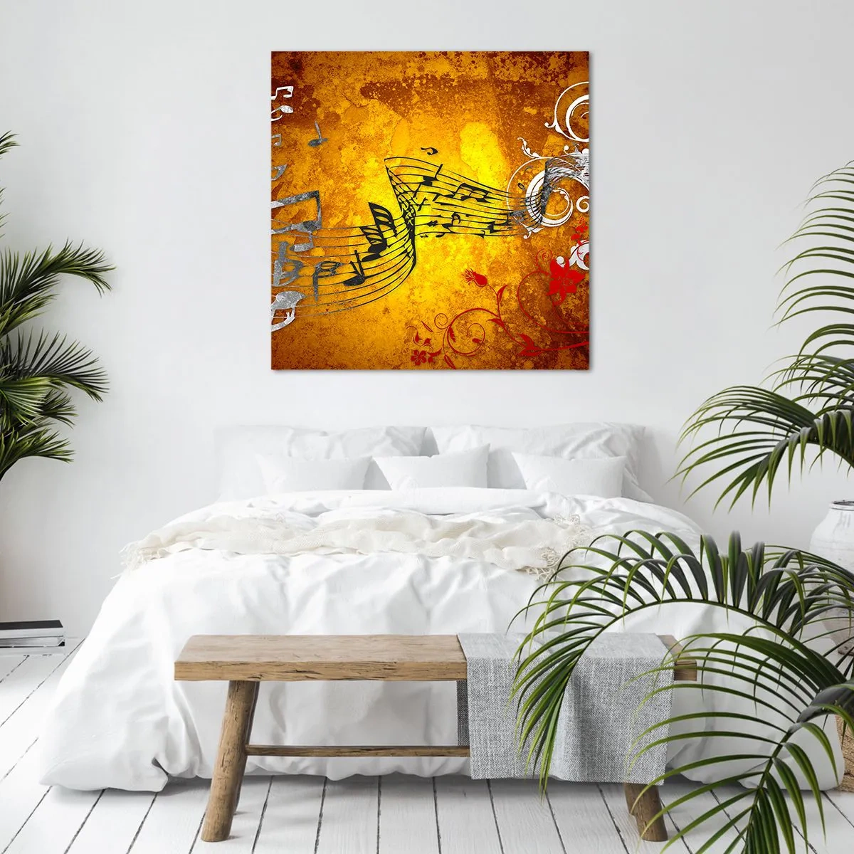 Cuadro sobre lienzo - Impresión de Imagen - Deja que la música fluya - 50x50 cm