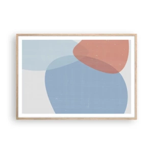 Póster en marco roble claro - Relaciones en colores pastel - 100x70 cm