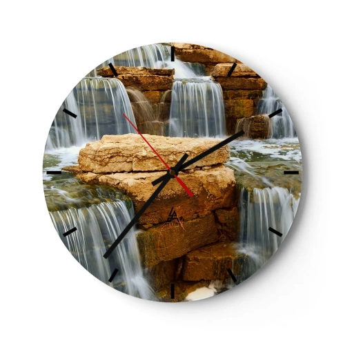 Reloj de pared - Reloj de vidrio - Escalera al cielo - 40x40 cm