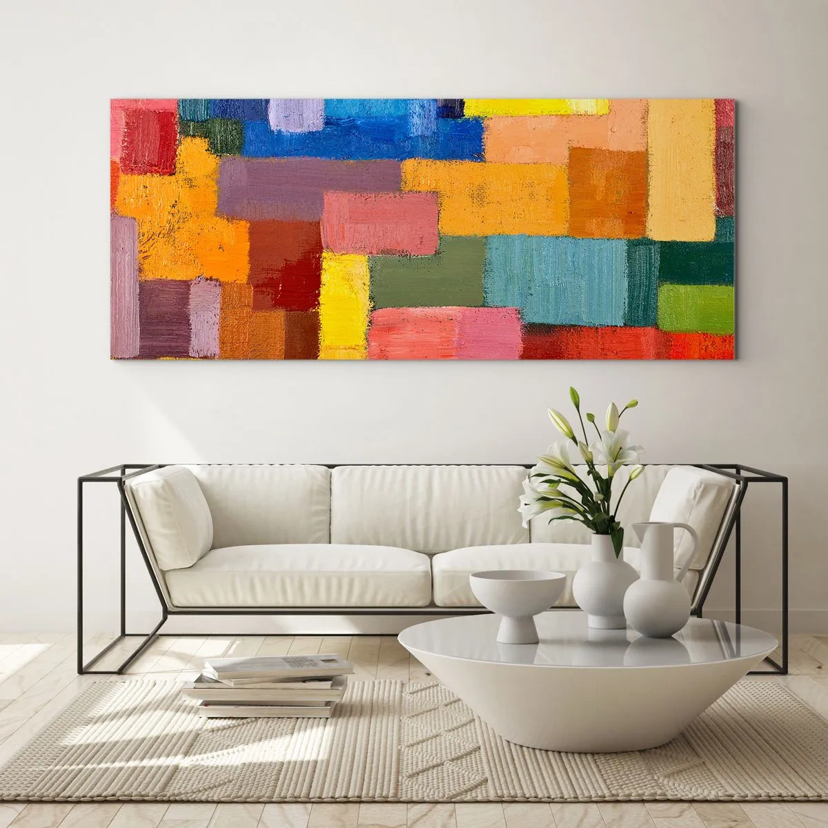Cuadro sobre vidrio - Impresiones sobre Vidrio - Cada una diferente, todas coloridas - 100x40 cm
