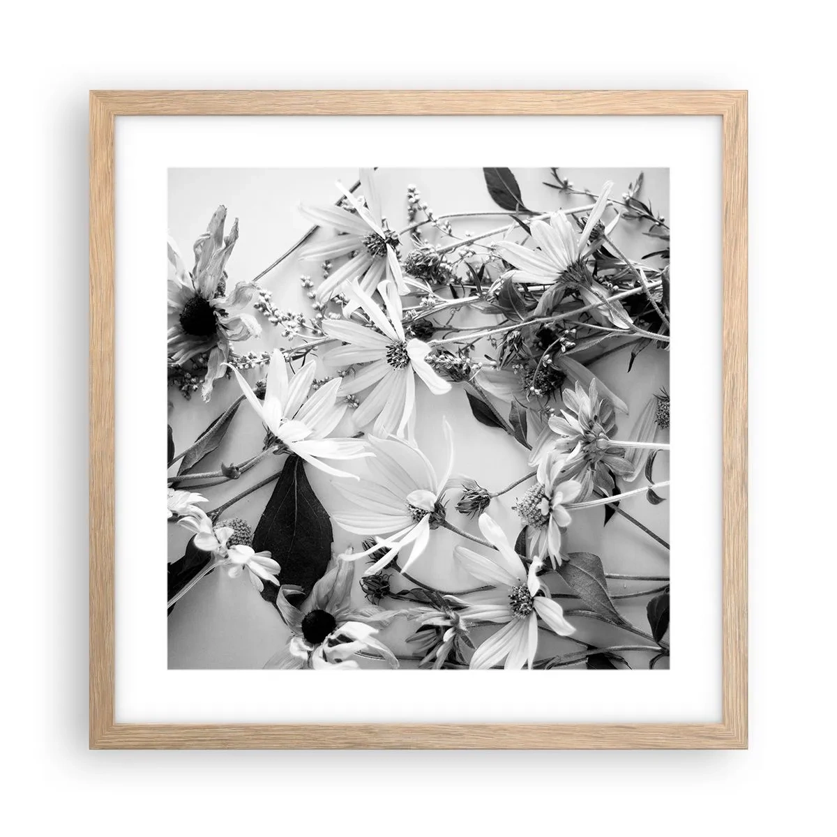 Póster en marco roble claro - Un no ramo de flores - 40x40 cm