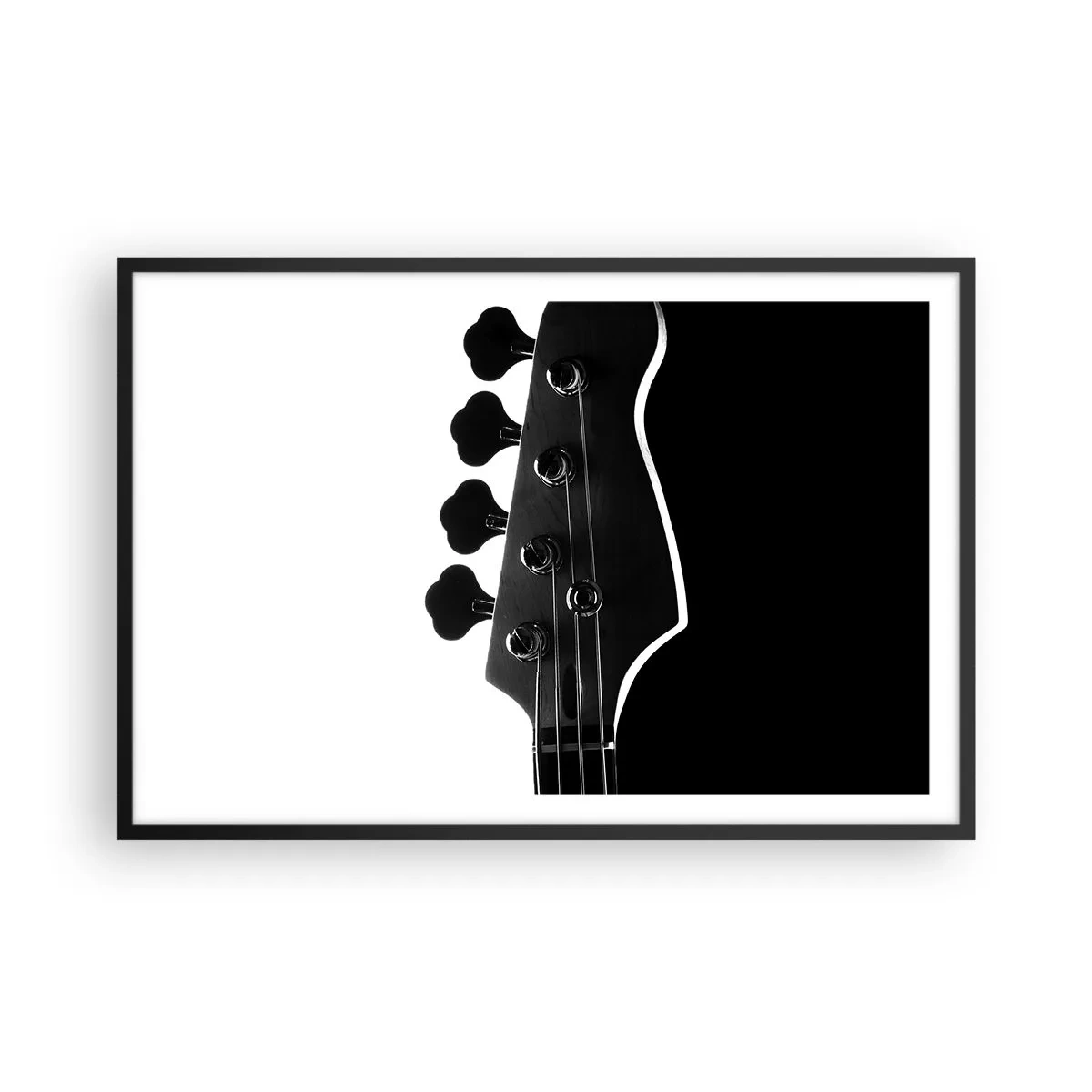 Póster en marco negro - Silencio musical - 91x61 cm