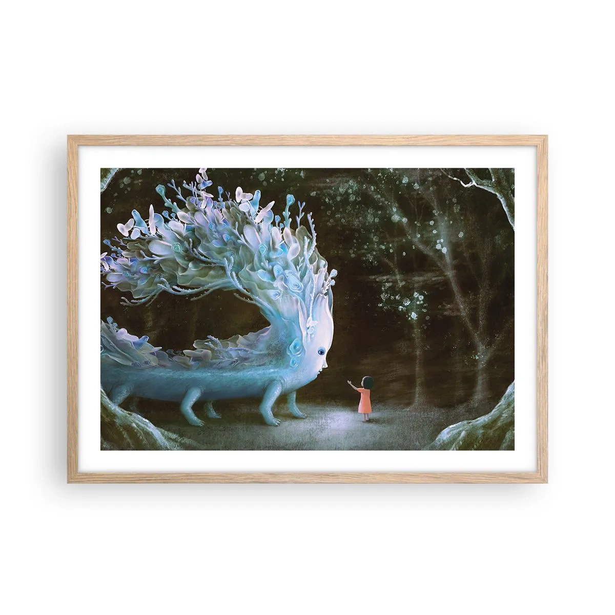 Póster en marco roble claro - Una reunión fantástica - 70x50 cm