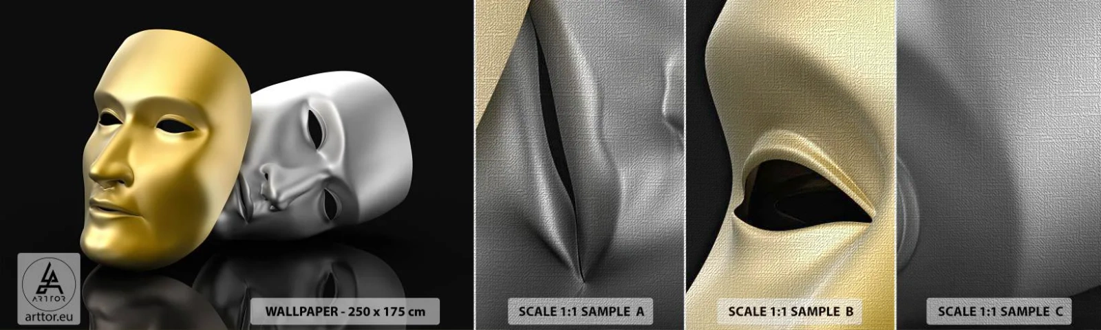 Muestra de fotomural Premium Canvas - La vida es un teatro - Capucha, Pedazo, Teatro - 100x30 cm