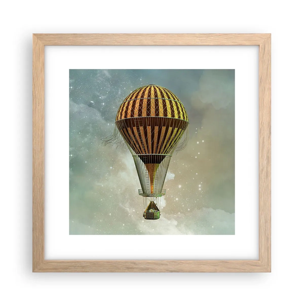 Póster en marco roble claro - Vuelos pioneros - 30x30 cm