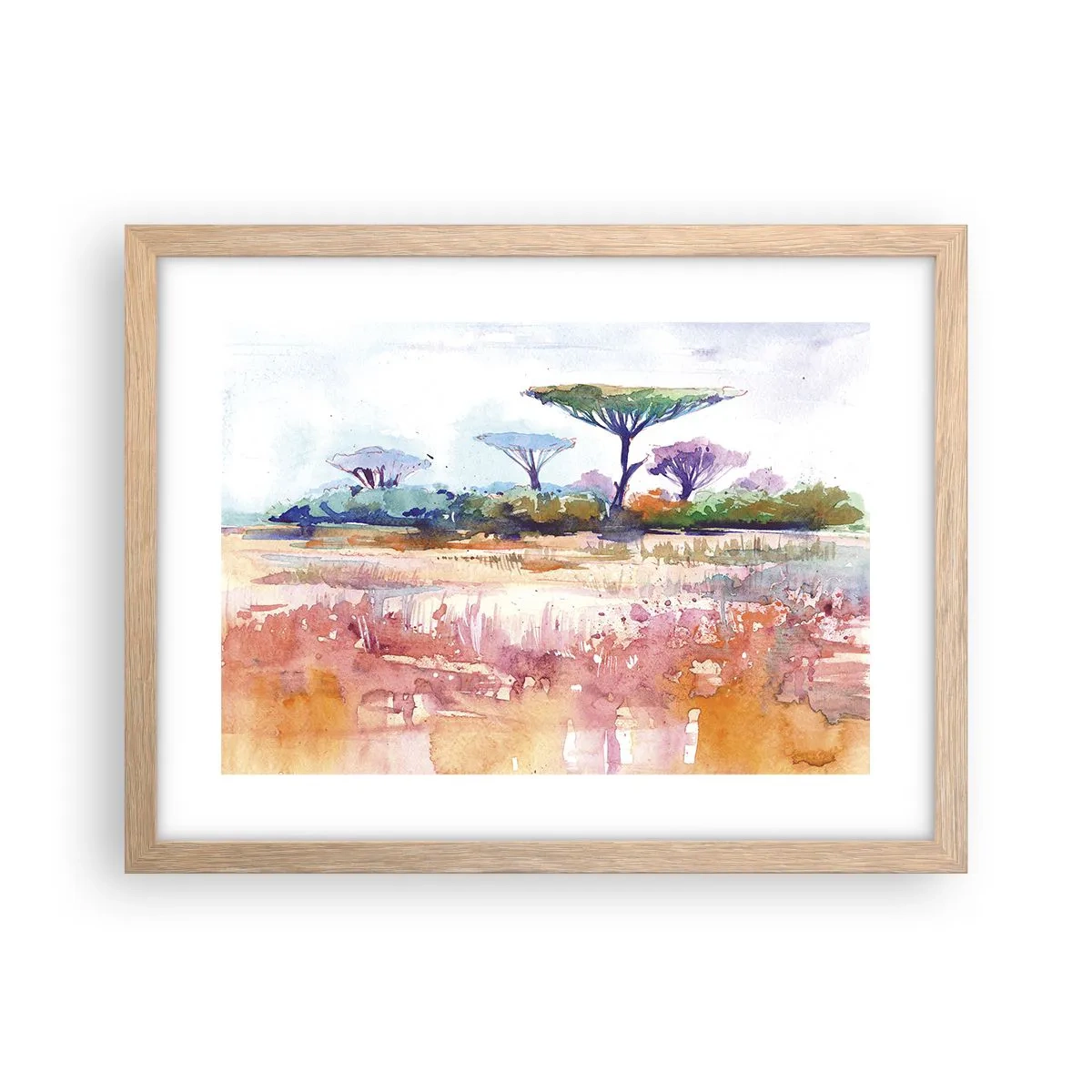 Póster en marco roble claro - Colores de la sabana - 40x30 cm