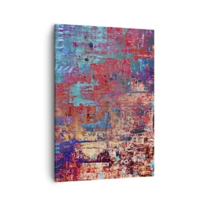 Cuadro sobre lienzo - Impresión de Imagen - Una composición abstracta con una mezcla de colores intensos. - 50x70cm - Memoria y olvido - Decoración de pared moderna para salón y dormitorio ARTTOR