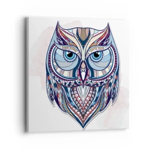 Cuadro sobre lienzo - Impresión de Imagen - Búho adornado con arte - 30x30 cm
