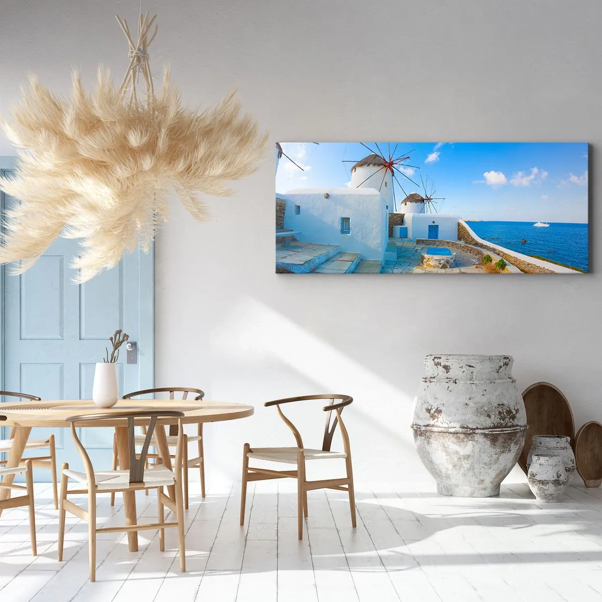 Cuadro sobre lienzo - Impresión de Imagen - Viento azul marino - 90x30 cm