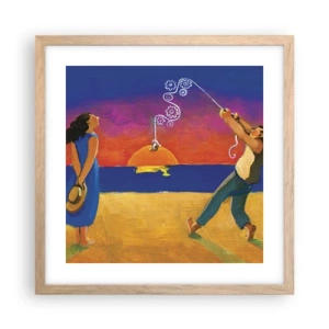 Póster en marco roble claro - Mucho más que una estrella del cielo - 40x40 cm