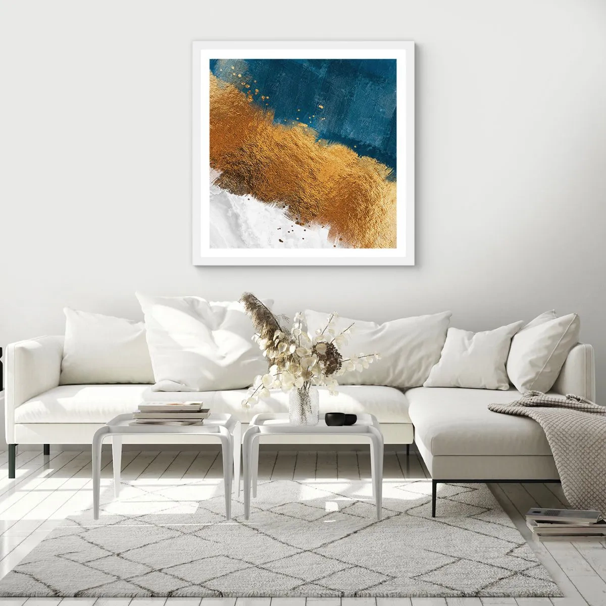 Póster en marco blanco - Los colores del verano - 60x60 cm