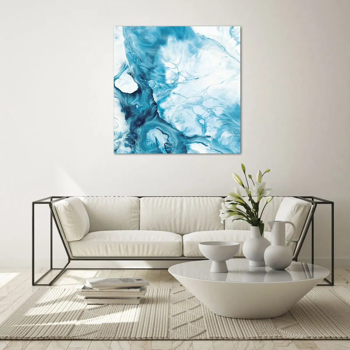 Cuadro sobre vidrio - Impresiones sobre Vidrio - Un concierto azul - 30x30 cm