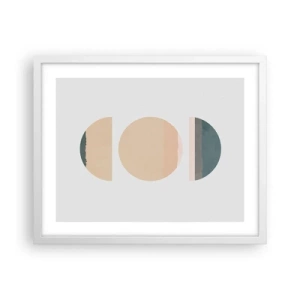 Póster en marco blanco - Círculo tras círculo - 50x40 cm