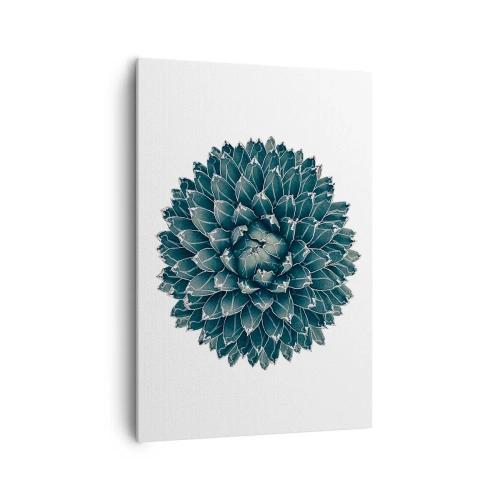Cuadro sobre lienzo - Impresión de Imagen - Planta suculenta simétrica sobre un fondo blanco. - 70x100cm - Estrella del desierto - Decoración de pared moderna para salón y dormitorio ARTTOR