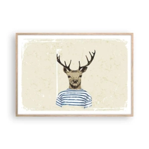 Póster en marco roble claro - Porque me gustan las camisas de rayas - 100x70 cm