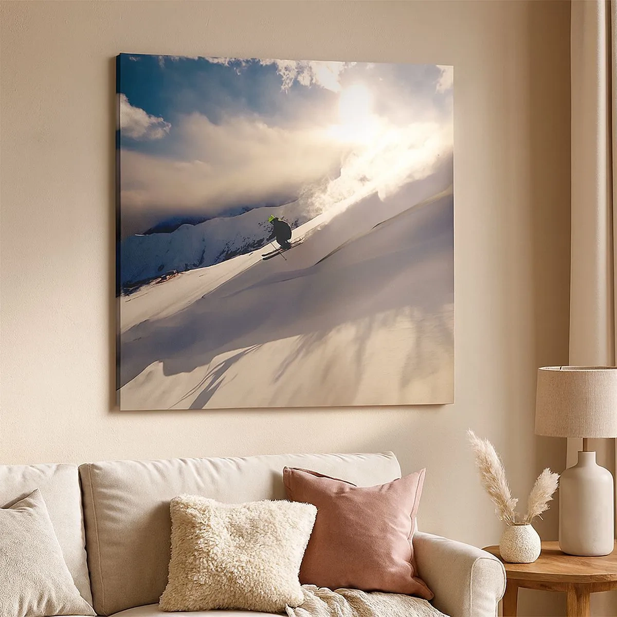 Cuadro sobre lienzo - Impresión de Imagen - Reto de montaña asumido - 30x30 cm