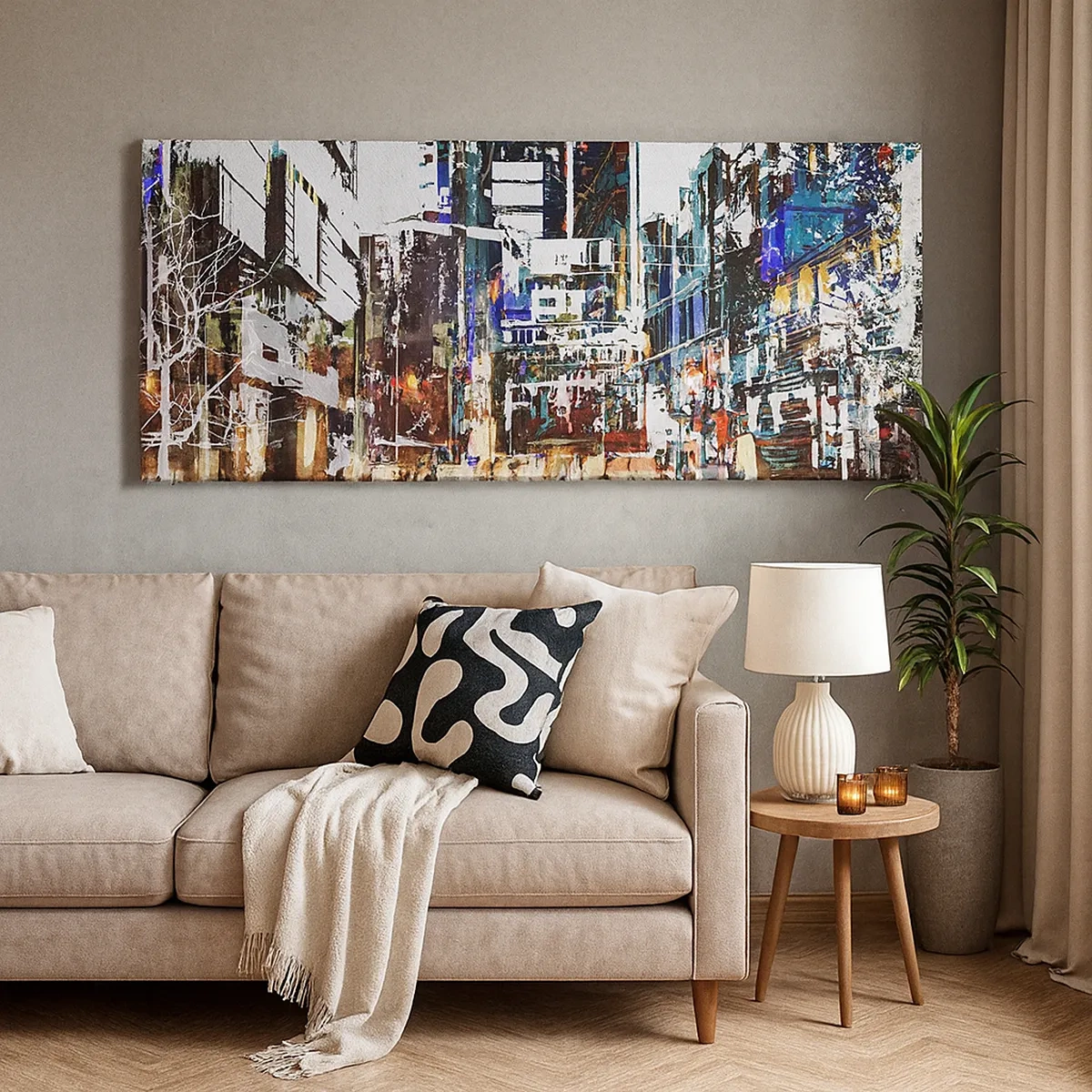 Cuadro sobre lienzo - Impresión de Imagen - Ciudad parpadeante - 30x30 cm