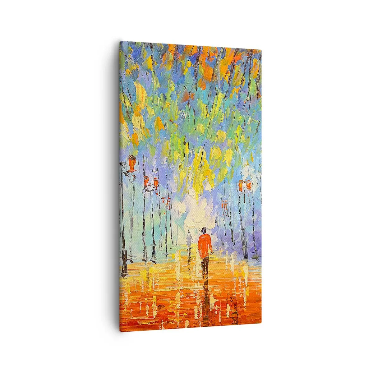Cuadro sobre lienzo - Impresión de Imagen - La canción nocturna de la lluvia - 55x100 cm