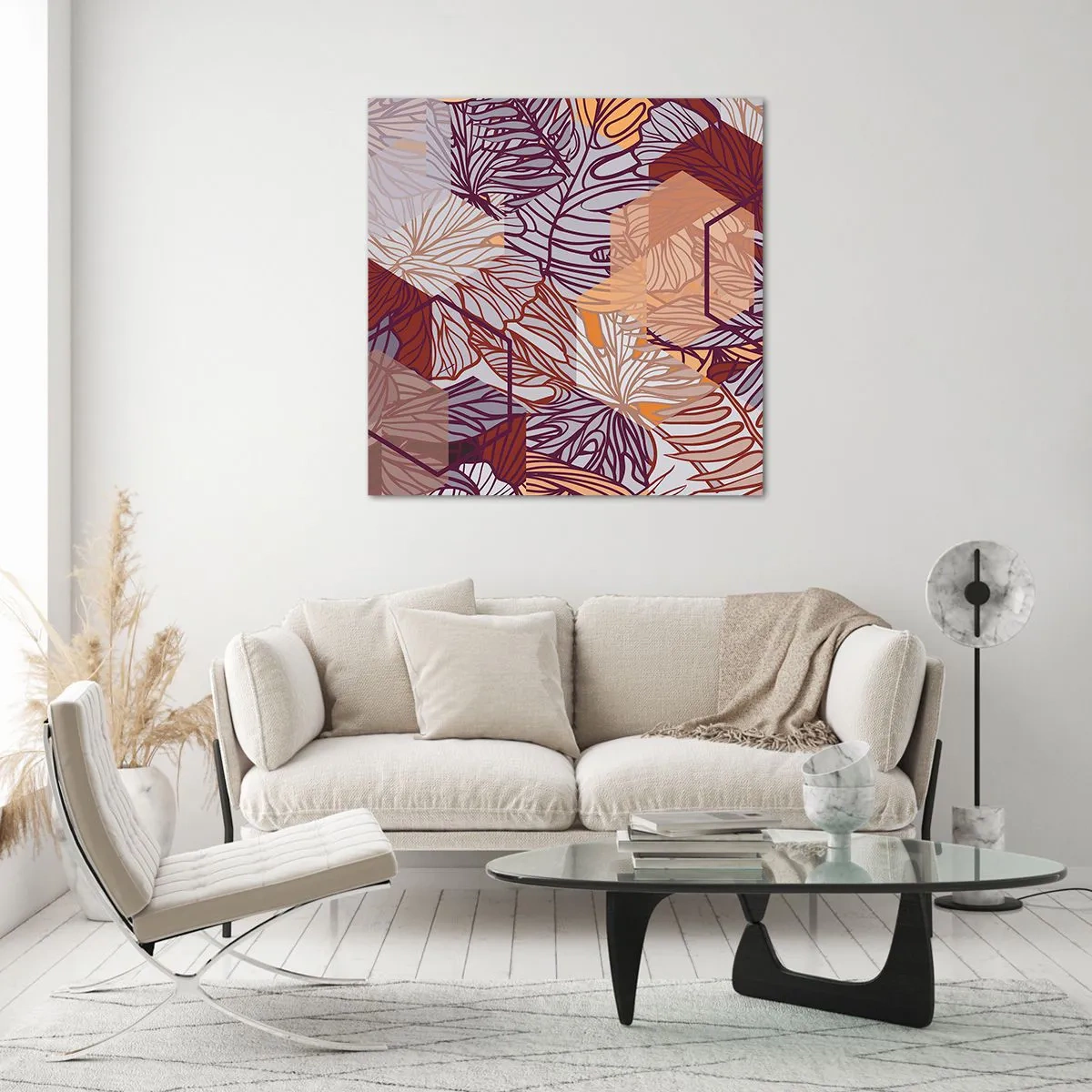 Cuadro sobre vidrio - Impresiones sobre Vidrio - La unión imposible de la geometría y la naturaleza - 30x30 cm