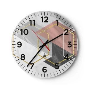 Reloj de pared - Reloj de vidrio - Composición en cadena - 40x40 cm