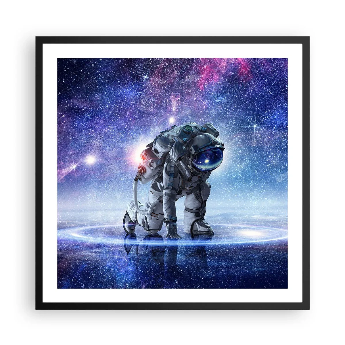 Póster en marco negro - Cielo estrellado sobre mí - 60x60 cm