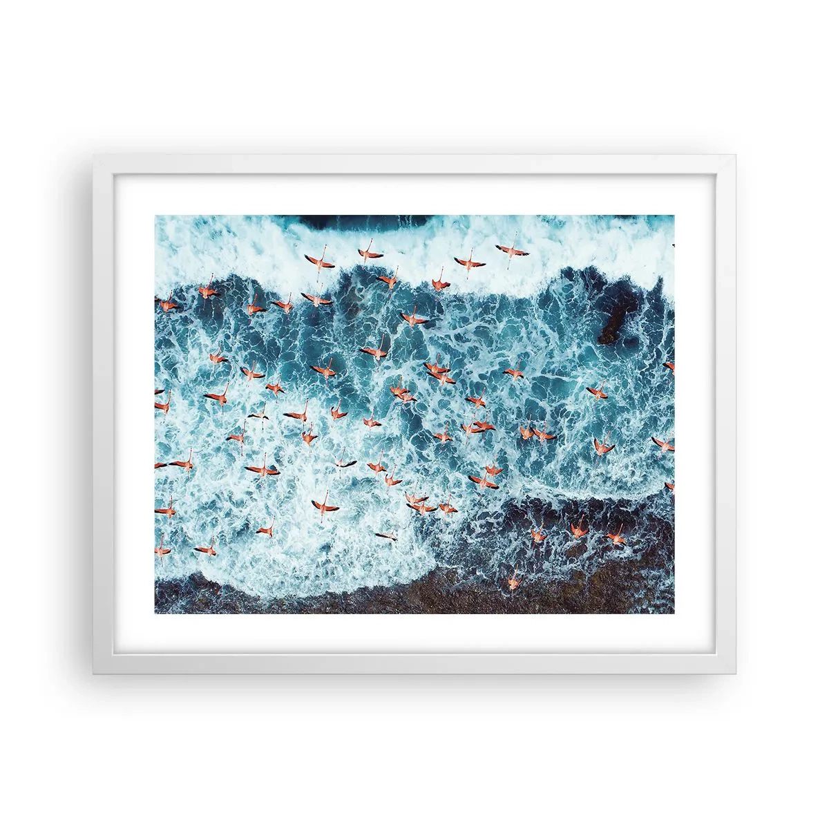 Póster en marco blanco - Un desfile marítimo - 50x40 cm