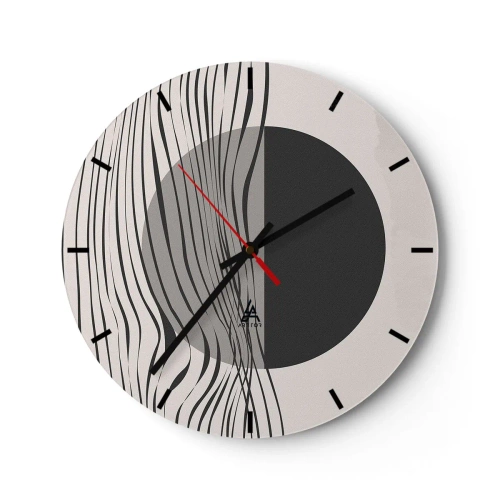Reloj de pared - Reloj de vidrio - Media composición - 40x40 cm