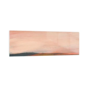 Cuadro sobre vidrio - Impresiones sobre Vidrio - Un paisaje en tonos rosa y dorado. - 160x50cm - En tono rosa - Decoración de pared moderna para salón y dormitorio ARTTOR