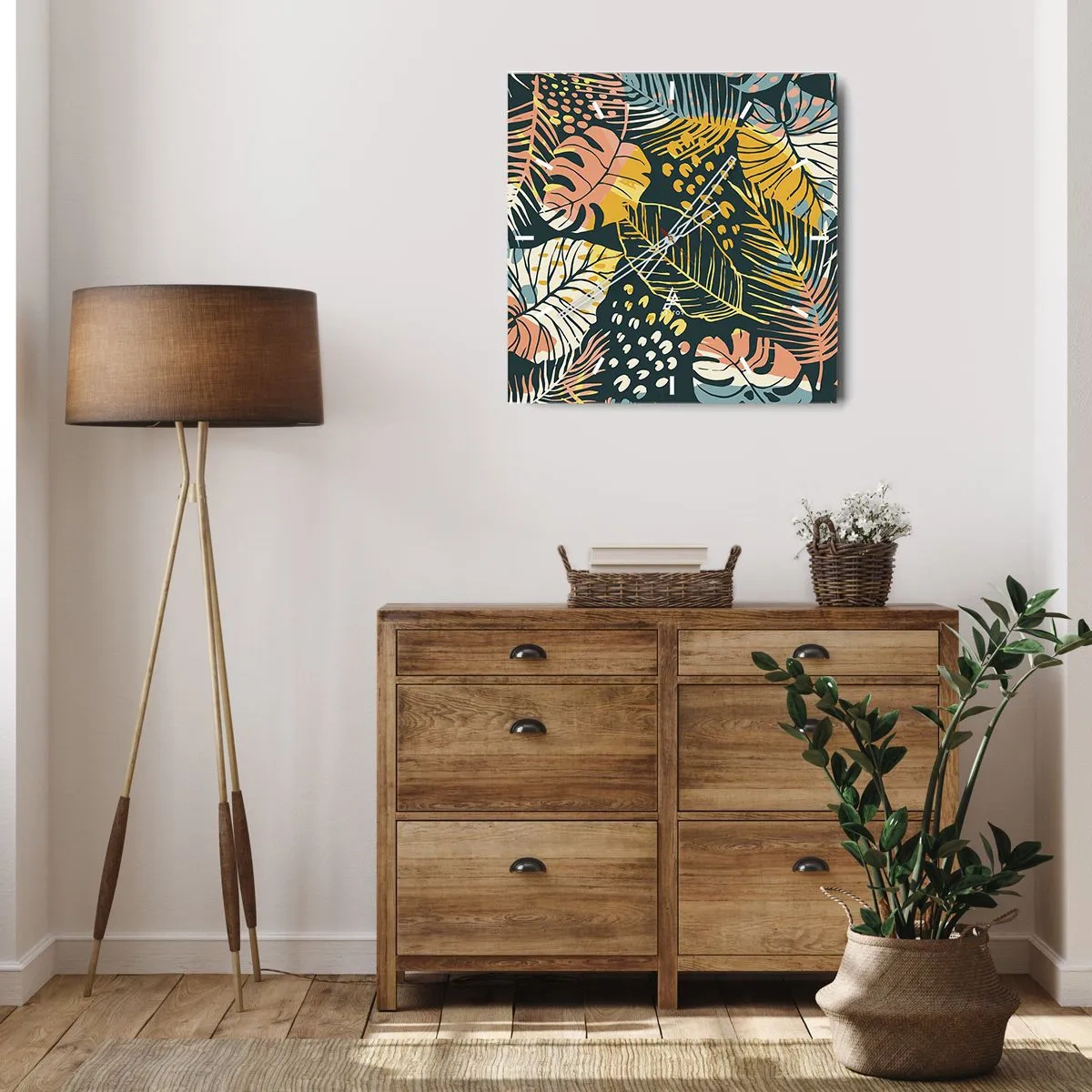 Reloj de pared - Reloj de vidrio - Una frondosa fantasía - 40x40 cm