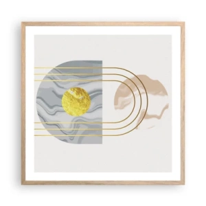 Póster en marco roble claro - Brillo y resplandor - 60x60 cm